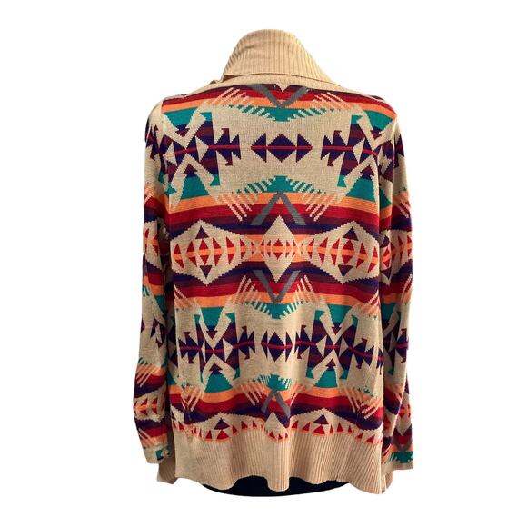 Blu Pepper Southwestern Print Cardigan Sweater Open Front SMALL Cowgirl Western - Picture 3 of 7